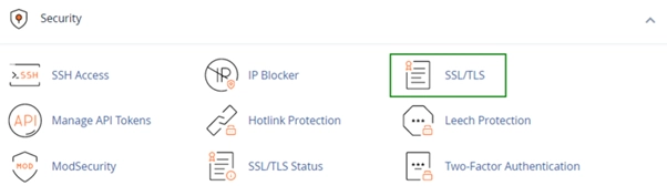 ورود به cPanel و بخش SSL/TLS